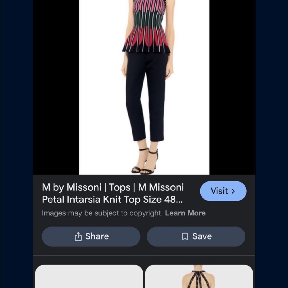 M by Missoni Black Peplum Blouse with Sleek Design